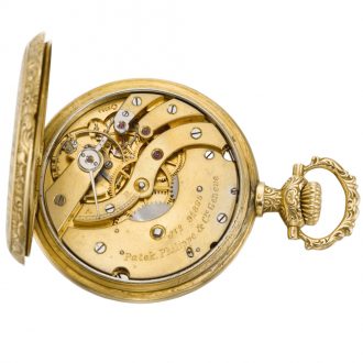 Fine Swiss gold hunting cased keyless lever watch Circa 1892
