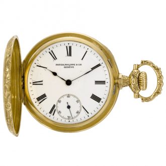 Fine Swiss gold hunting cased keyless lever watch Circa 1892