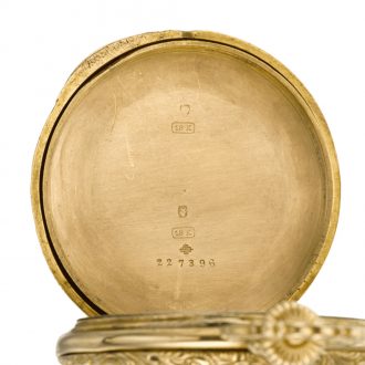 Fine Swiss gold hunting cased keyless lever watch Circa 1892