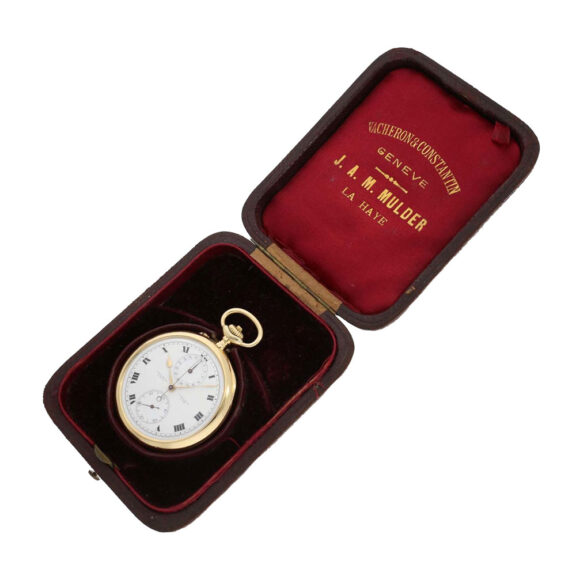 Exquisite Swiss 18k gold watch with chronograph Circa 1906 Exquisite Swiss 18k gold watch with chronograph Circa 1906