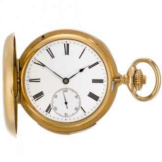 Swiss hunting cased minute repeating keyless lever watch Circa 1892