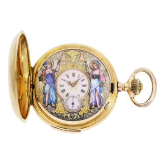 Swiss gold repeater with Jaquemarts automaton Circa 1900
