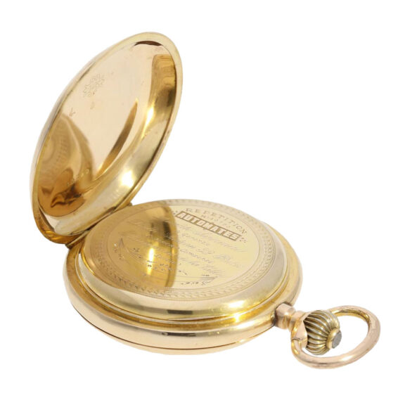 Swiss gold repeater with Jaquemarts automaton Circa 1900 Swiss gold repeater with Jaquemarts automaton Circa 1900