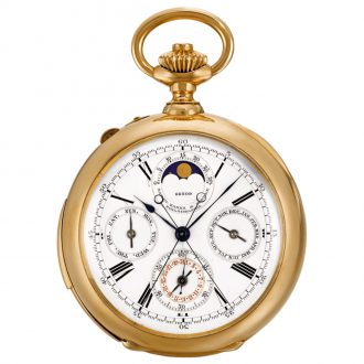 Swiss repeating astronomical watch with chronograph Circa 1887