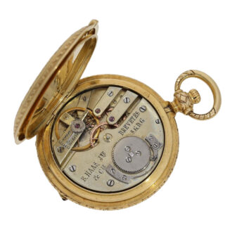 French gold lady's watch with enamel painting Circa 1875