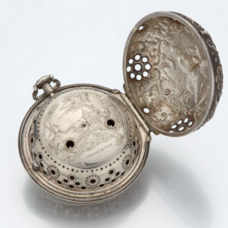 Impressive leather pique pair cased verge with alarm Circa 1695