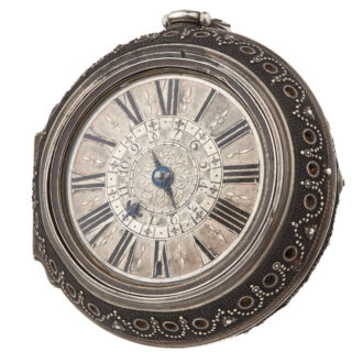 Impressive leather pique pair cased verge with alarm Circa 1695