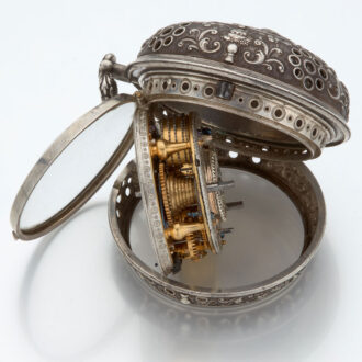 Impressive leather pique pair cased verge with alarm Circa 1695