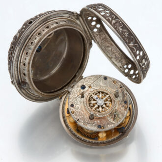 Impressive leather pique pair cased verge with alarm Circa 1695