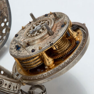 Impressive leather pique pair cased verge with alarm Circa 1695
