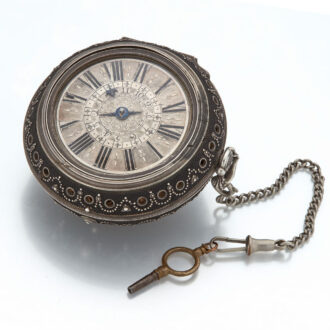 Impressive leather pique pair cased verge with alarm Circa 1695