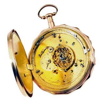 Swiss gold quarter repeater with two jacquemarts Circa 1810