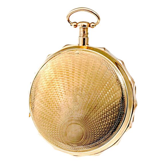 Swiss gold quarter repeater with two jacquemarts Circa 1810 Swiss gold quarter repeater with two jacquemarts Circa 1810