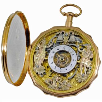 Swiss gold quarter repeater with two jacquemarts Circa 1810