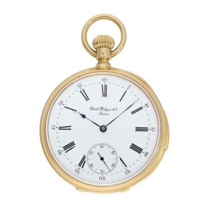 Swiss gold reapting open faced keyless watch Circa 1889