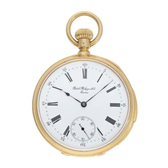 Swiss gold reapting open faced keyless watch Circa 1889