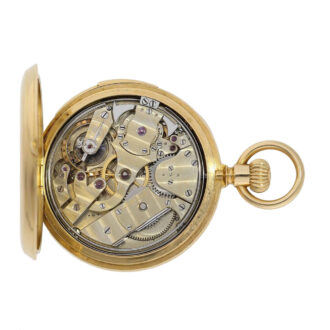Swiss gold reapting open faced keyless watch Circa 1889