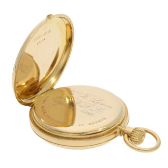 Swiss gold reapting open faced keyless watch Circa 1889