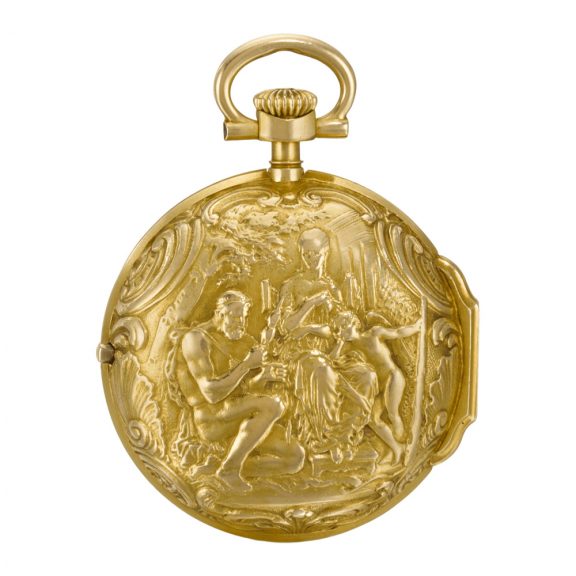 Rare Swiss pair cased repoussé keyless lady's lever watch Circa 1897 Rare Swiss pair cased repoussé keyless lady's lever watch Circa 1897