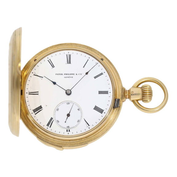 Swiss 18K gold hunting cased repeating watch Circa 1872 Swiss 18K gold hunting cased repeating watch Circa 1872