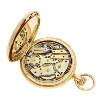 Swiss 18K gold hunting cased repeating watch Circa 1872 Swiss 18K gold hunting cased repeating watch Circa 1872