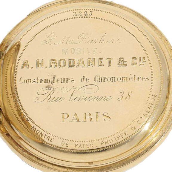 Swiss 18K gold hunting cased repeating watch Circa 1872 Swiss 18K gold hunting cased repeating watch Circa 1872