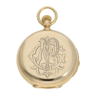 Swiss 18K gold hunting cased repeating watch Circa 1872 Swiss 18K gold hunting cased repeating watch Circa 1872