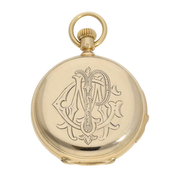 Swiss 18K gold hunting cased repeating watch Circa 1872 Swiss 18K gold hunting cased repeating watch Circa 1872
