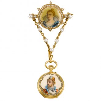 Swiss lady's miniature watch with associated brooch Circa 1889