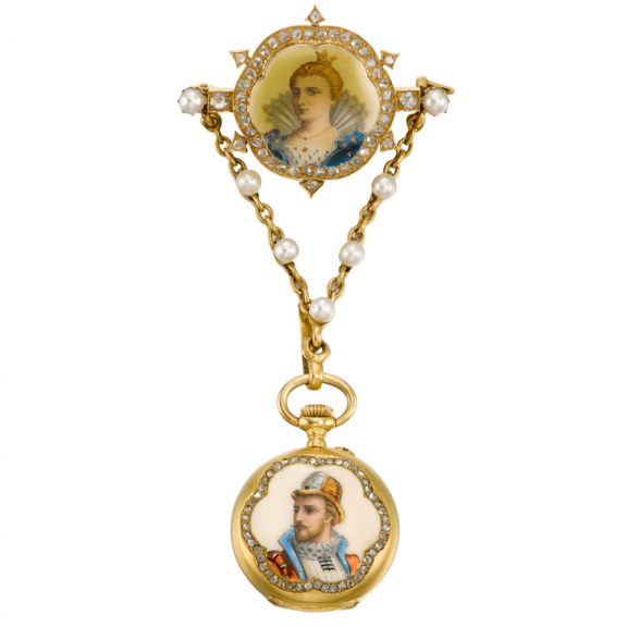 Swiss lady's miniature watch with associated brooch Circa 1889