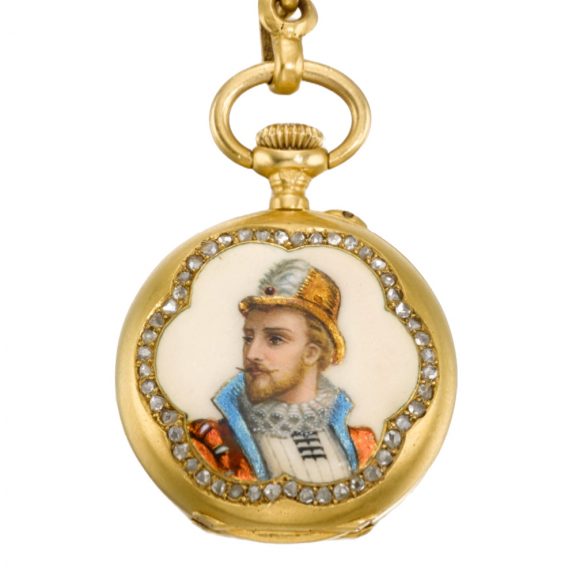 Swiss lady's miniature watch with associated brooch Circa 1889 Swiss lady's miniature watch with associated brooch Circa 1889