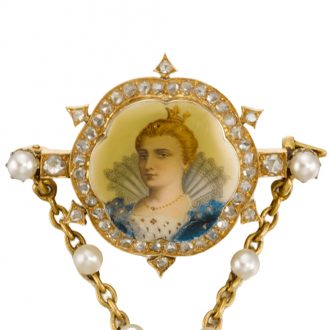 Swiss lady's miniature watch with associated brooch Circa 1889
