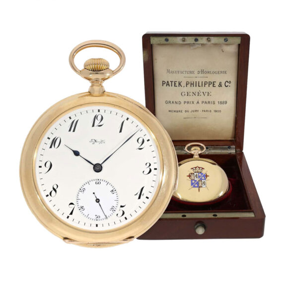 Swiss gold watch with enamelled noble coat of arms Circa 1901