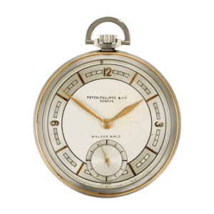 Swiss gold and stainless steel watch with two tone dial Circa 1937