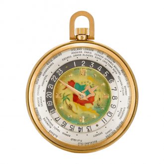 Extremely rare Swiss gold World Time dress watch Circa 1948