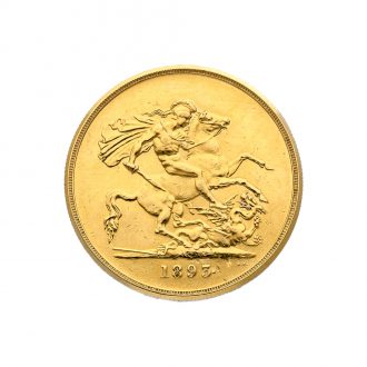 Swiss 18k yellow gold five pound coin watch Circa 1990