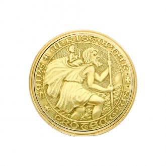 Swiss St. Christopher coin with a concealed keyless watch Circa 1960 Swiss St. Christopher coin with a concealed keyless watch Circa 1960