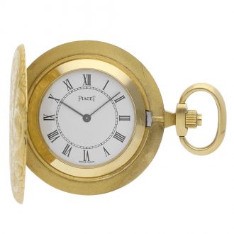 Swiss yellow gold hunting cased keyless dress watch Circa 1980