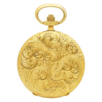 Swiss yellow gold hunting cased keyless dress watch Circa 1980
