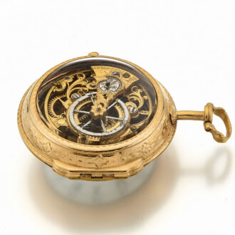 English gold skeletonized verge pocket watch Circa 1780