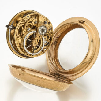 English gold skeletonized verge pocket watch Circa 1780