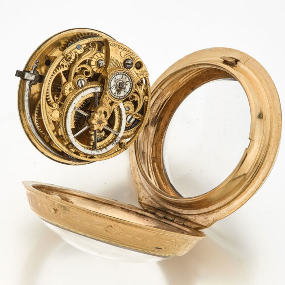 English gold skeletonized verge pocket watch Circa 1780 English gold skeletonized verge pocket watch Circa 1780