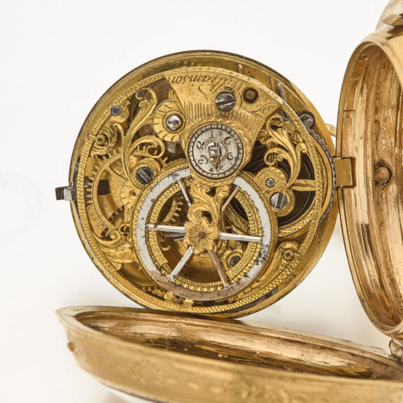 English gold skeletonized verge pocket watch Circa 1780 English gold skeletonized verge pocket watch Circa 1780