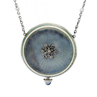 French gold pendant watch with matching chain Circa 1910