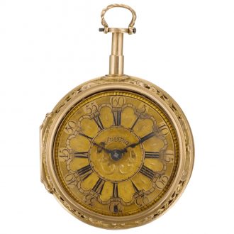 German repoussé pair cased repeating pocket watch Circa 1739