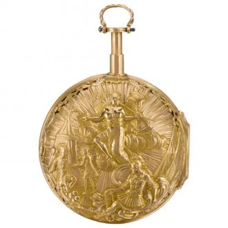 German repoussé pair cased repeating pocket watch Circa 1739