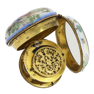 French enamel verge with "The death of Cleopatra" Circa 1688