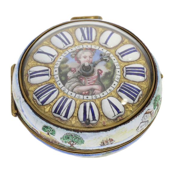 French enamel verge with "The death of Cleopatra" Circa 1688 French enamel verge with "The death of Cleopatra" Circa 1688