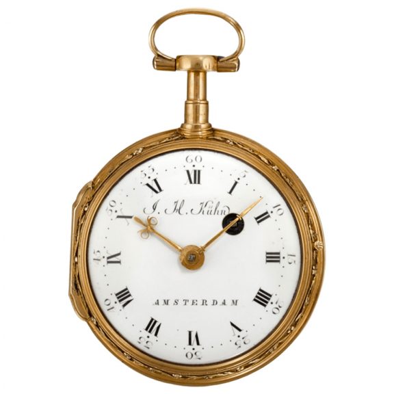 Dutch verge watch with polychrome enamel painted scene Circa 1780 Dutch verge watch with polychrome enamel painted scene Circa 1780