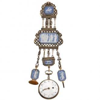 French verge watch with Jasperware mounted chatelaine Circa 1785